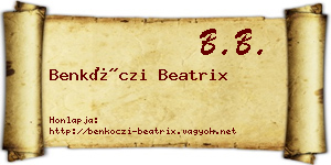 Benkóczi Beatrix névjegykártya