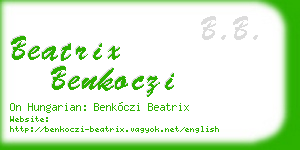 beatrix benkoczi business card