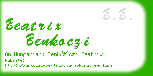 beatrix benkoczi business card